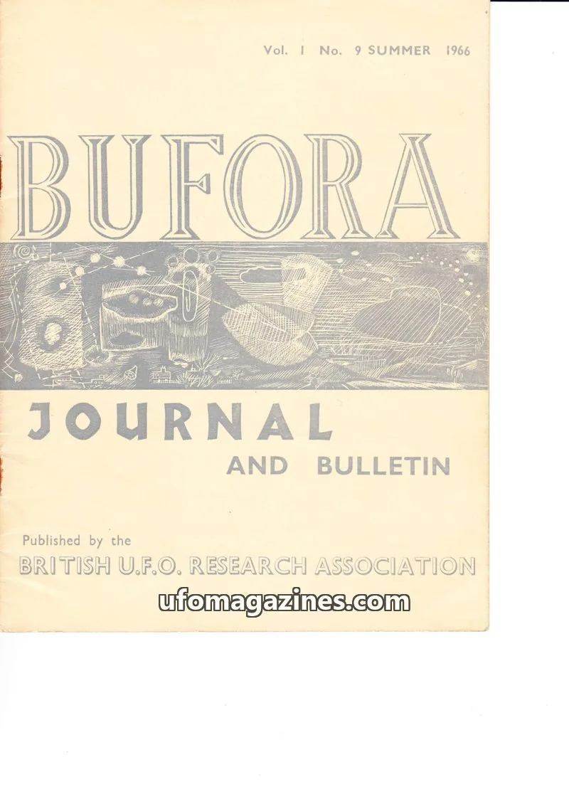 Cover of BRITISH U.F.O. RESEARCH ASSOCIATION issue Vol. 1 No. 9: BUFORA JOURNAL AND BULLETIN