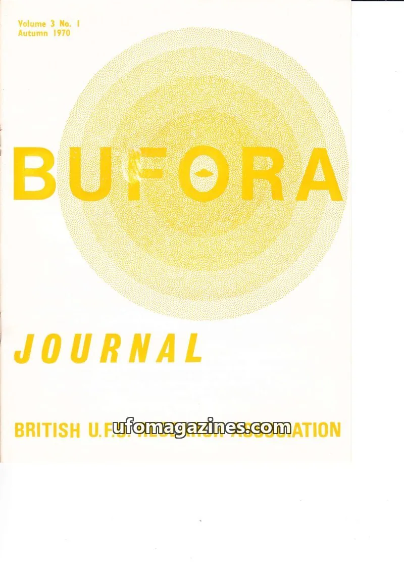 Cover of BRITISH U.F.O. RESEARCH ASSOCIATION issue Volume 3 No. 1: BUFORA JOURNAL