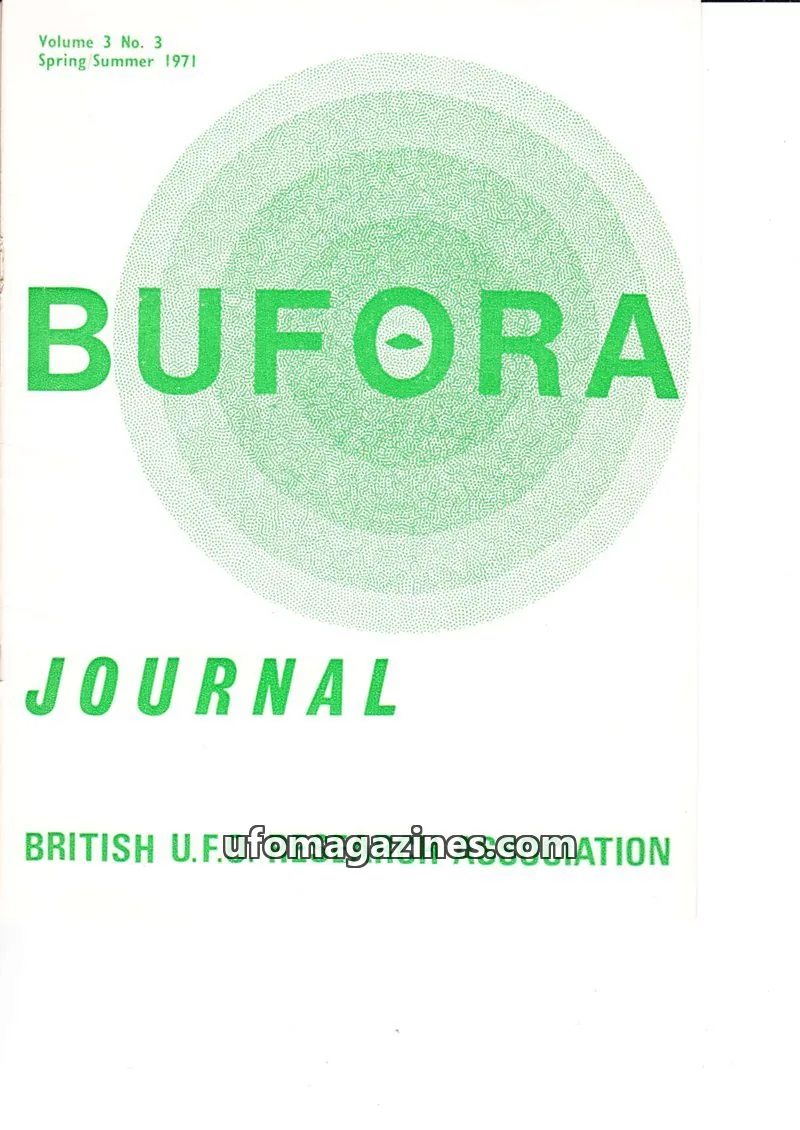 Cover of BRITISH U.F.O. RESEARCH ASSOCIATION issue Volume 3 No. 3: BUFORA JOURNAL