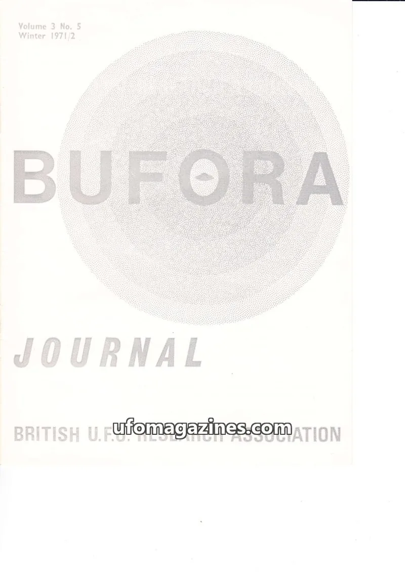 Cover of BRITISH U.F.O. RESEARCH ASSOCIATION issue Volume 3 No. 5: THE BUFORA JOURNAL