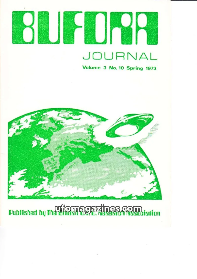 Cover of The British U.F.O. Research Association issue No. 10: BUFORA JOURNAL