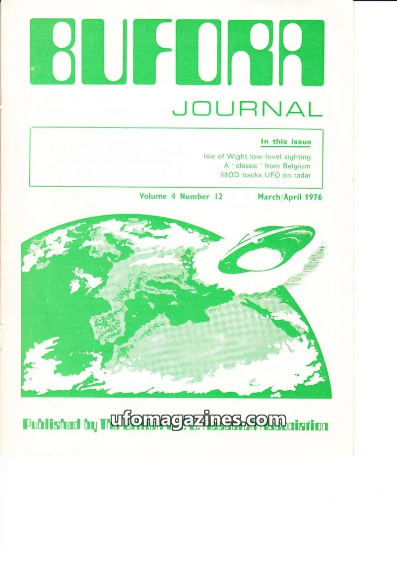 Cover of The British U.F.O. Research Association issue 12: BUFORA JOURNAL