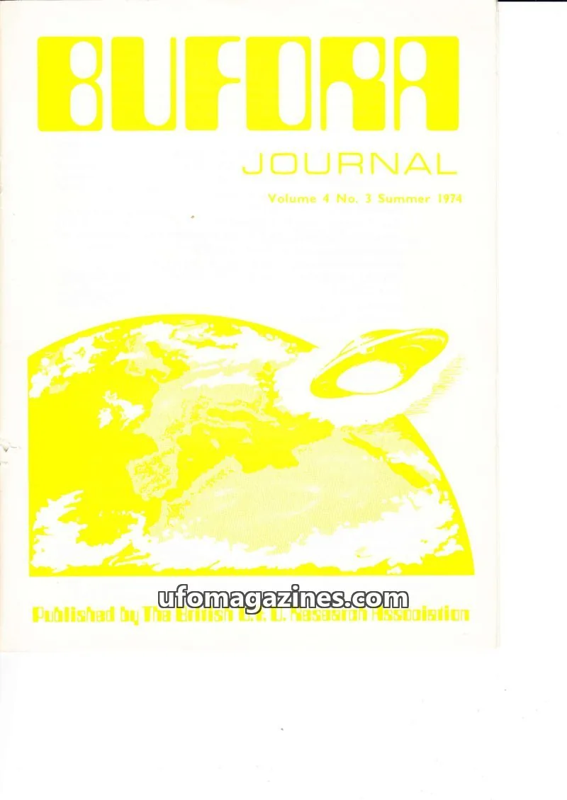Cover of The British U.F.O. Research Association issue Volume 4 No. 3: THE BUFORA JOURNAL