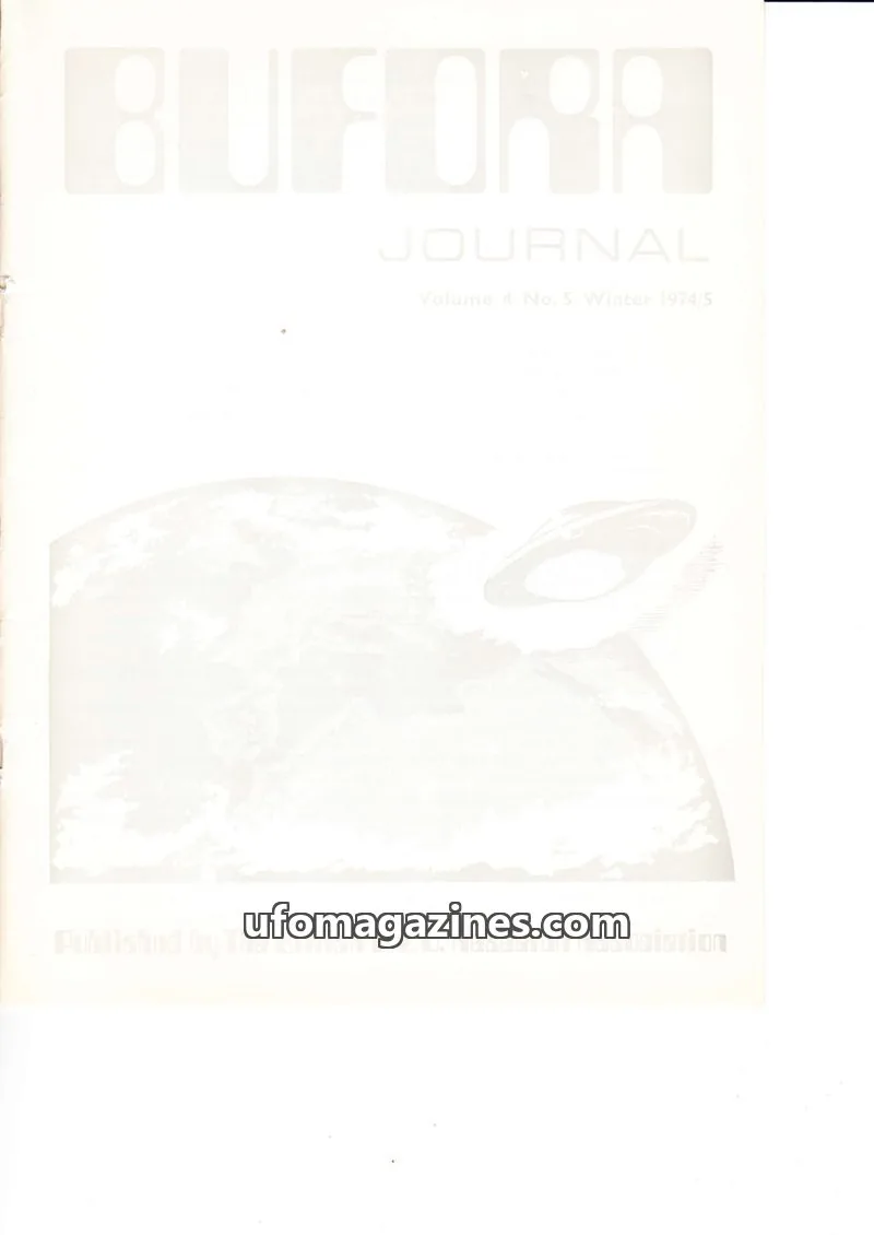 Cover of The British U.F.O. Research Association issue Volume 4 No. 5: THE BUFORA JOURNAL