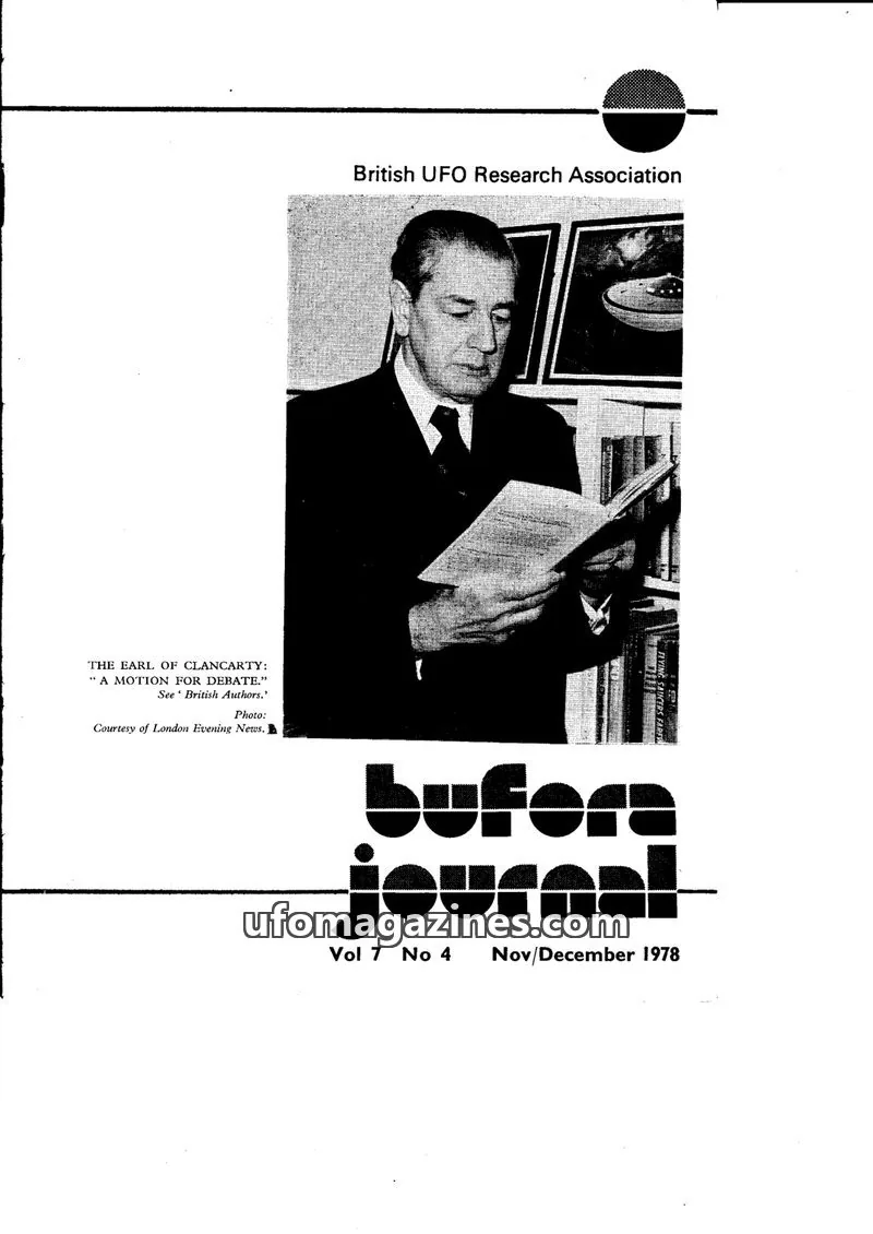 Cover of British UFO Research Association issue Vol 7 No 4: BUFORA JOURNAL