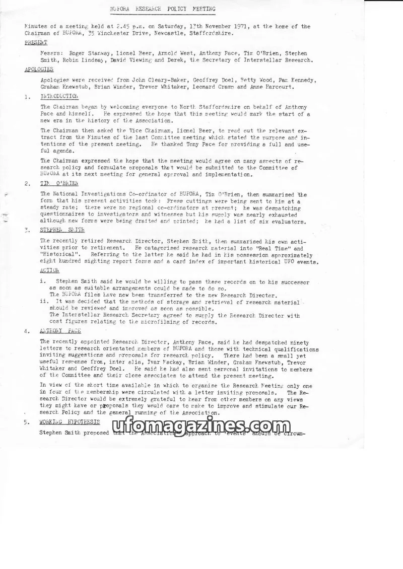 Cover of BUFORA issue April 1972: BUFORA RESEARCH POLICY MEETING