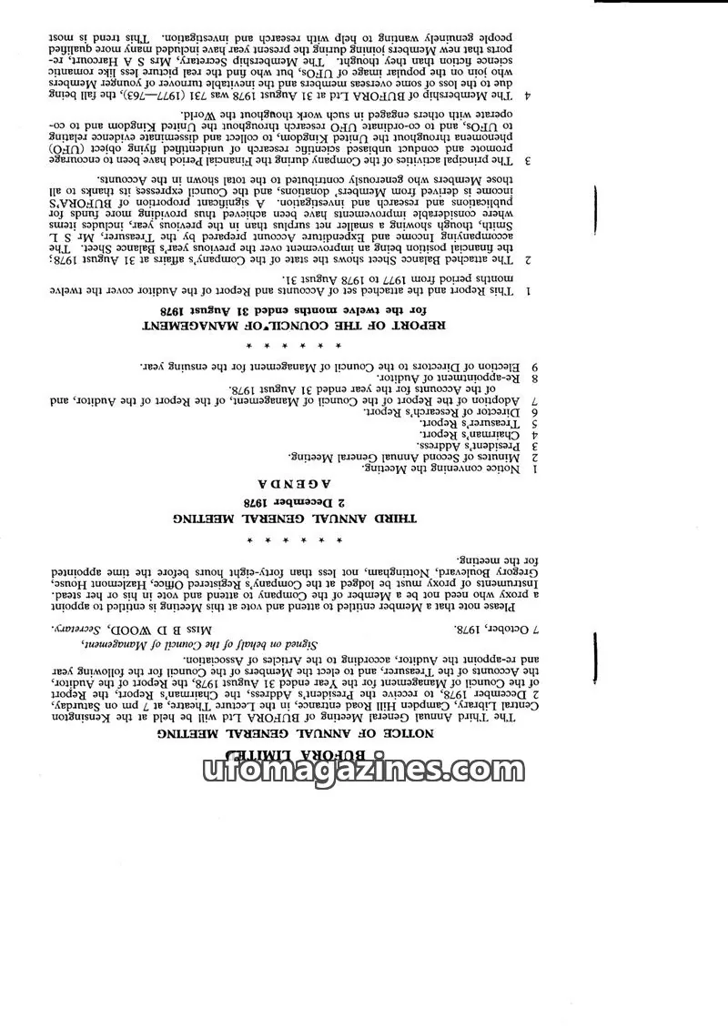 Cover of BUFORA - 1976-1997 CONFERENCE OR AGM issue Third Annual General Meeting: BUFORA LIMITED