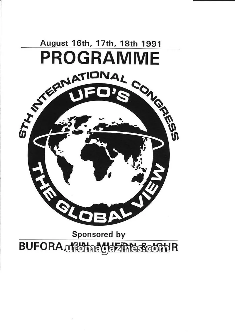 Cover of BUFORA - 1976-1997 CONFERENCE OR AGM issue 6th International Congress: PROGRAMME