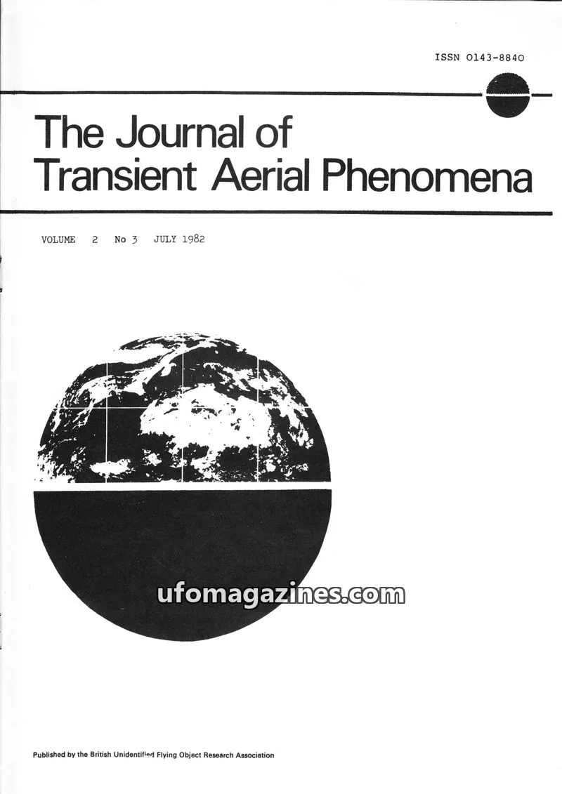 Cover of British Unidentified Flying Object Research Association issue 3: The Journal of Transient Aerial Phenomena
