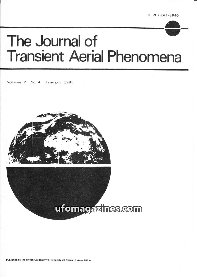 Cover of British Unidentified Flying Object Research Association Limited issue 4: The Journal of Transient Aerial Phenomena