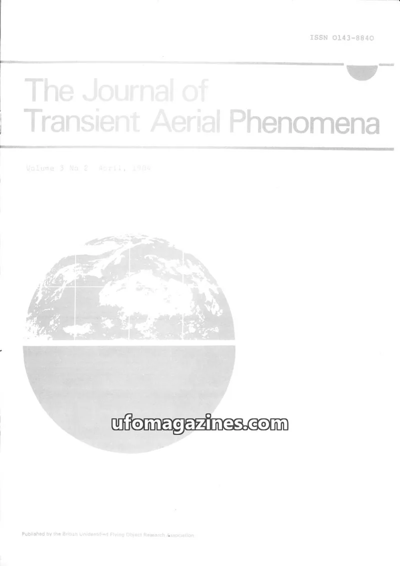 Cover of THE BRITISH UNIDENTIFIED FLYING OBJECT RESEARCH ASSOCIATION LTD. issue 2: The Journal of Transient Aerial Phenomena