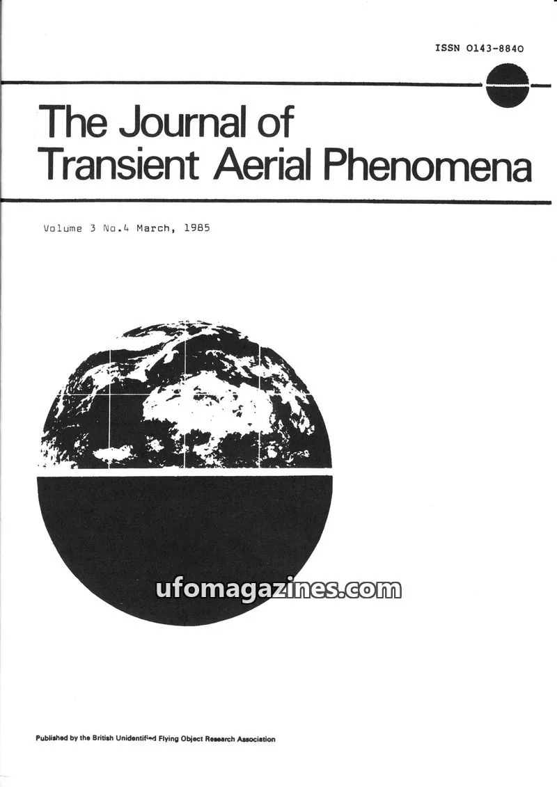 Cover of British Unidentified Flying Object Research Association Ltd. issue No.4: The Journal of Transient Aerial Phenomena
