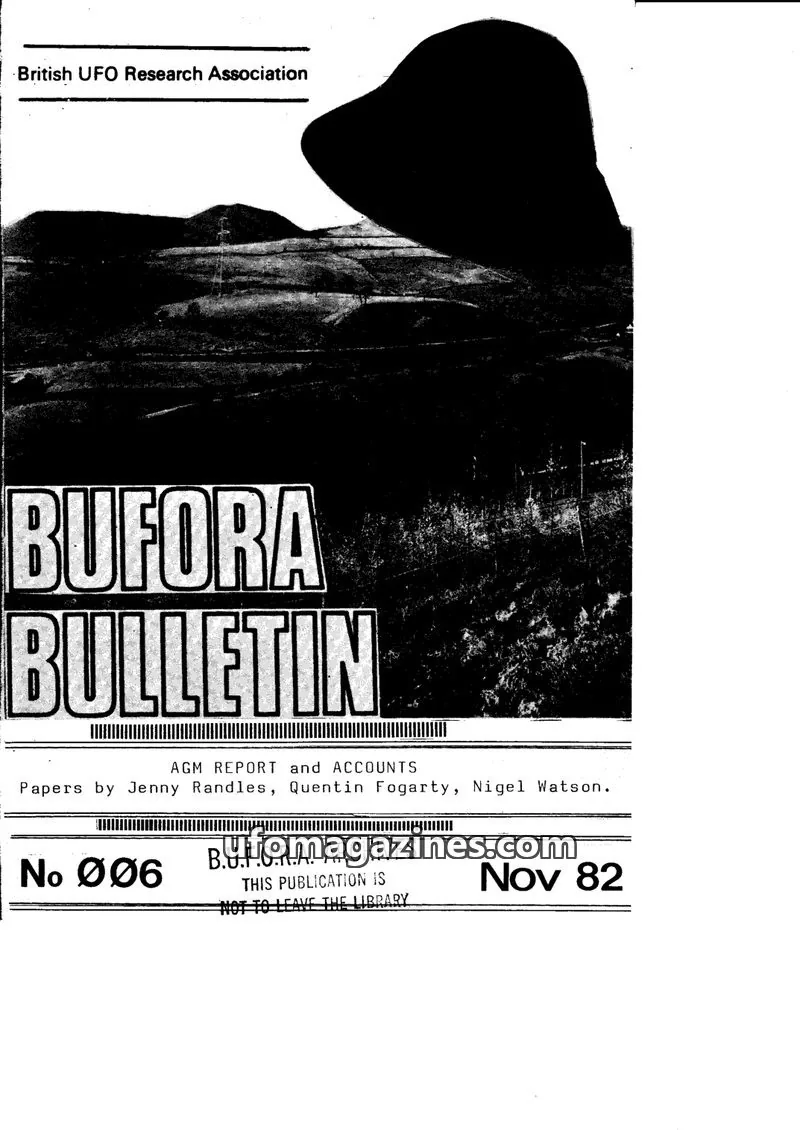 Cover of British UFO Research Association issue 006: BUFORA BULLETIN
