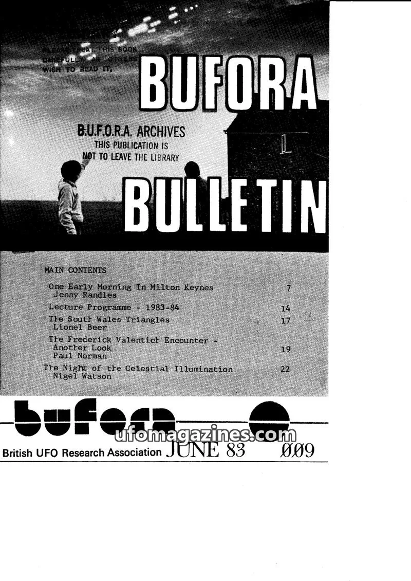 Cover of British UFO Research Association issue 009: BUFORA BULLETIN