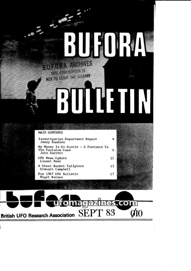 Cover of British UFO Research Association issue 10: BUFORA BULLETIN