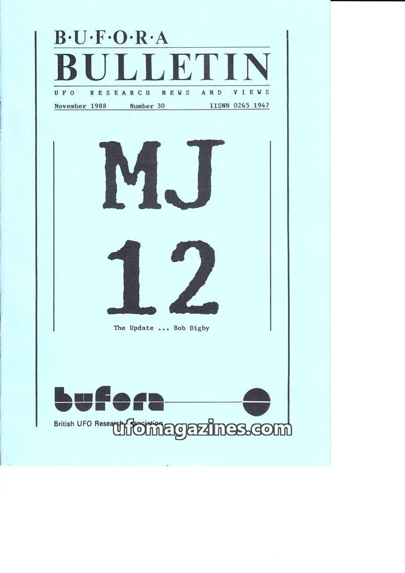 Cover of BUFORA - 1981-1989 BUFORA Bulletin issue Number 30: BUFORA BULLETIN
