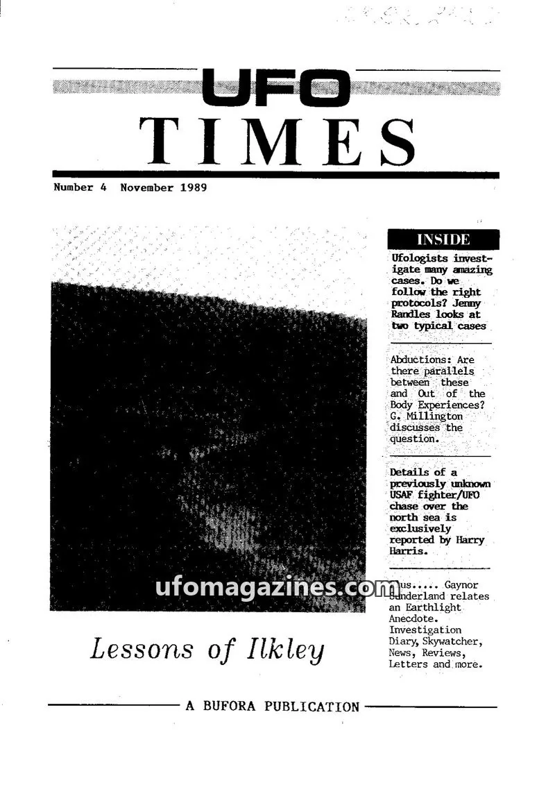 Cover of BUFORA - 1989-1997 UFO Times issue 4: UFO TIMES