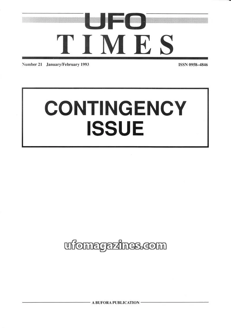 Cover of BUFORA - 1989-1997 UFO Times issue 21: UFO TIMES