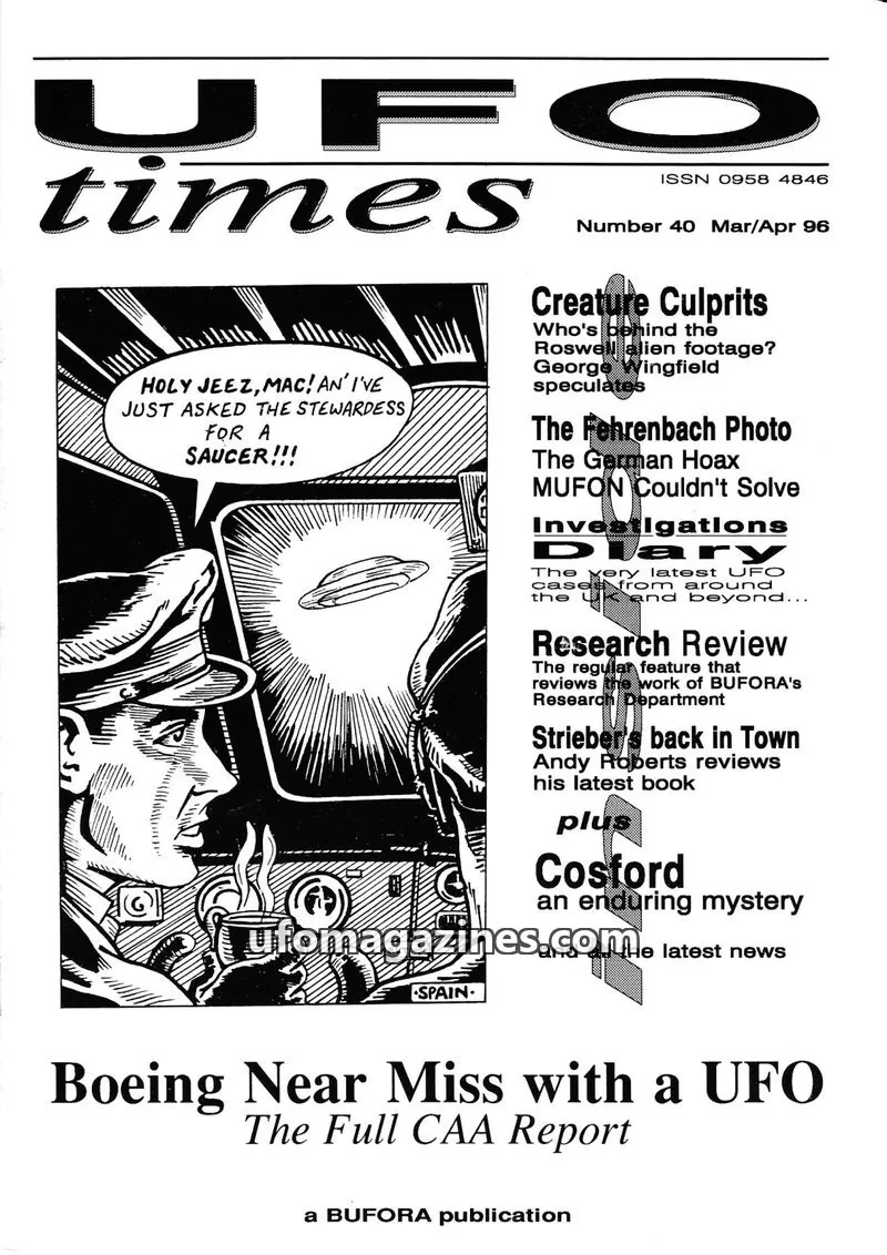Cover of BUFORA issue 40: UFO times