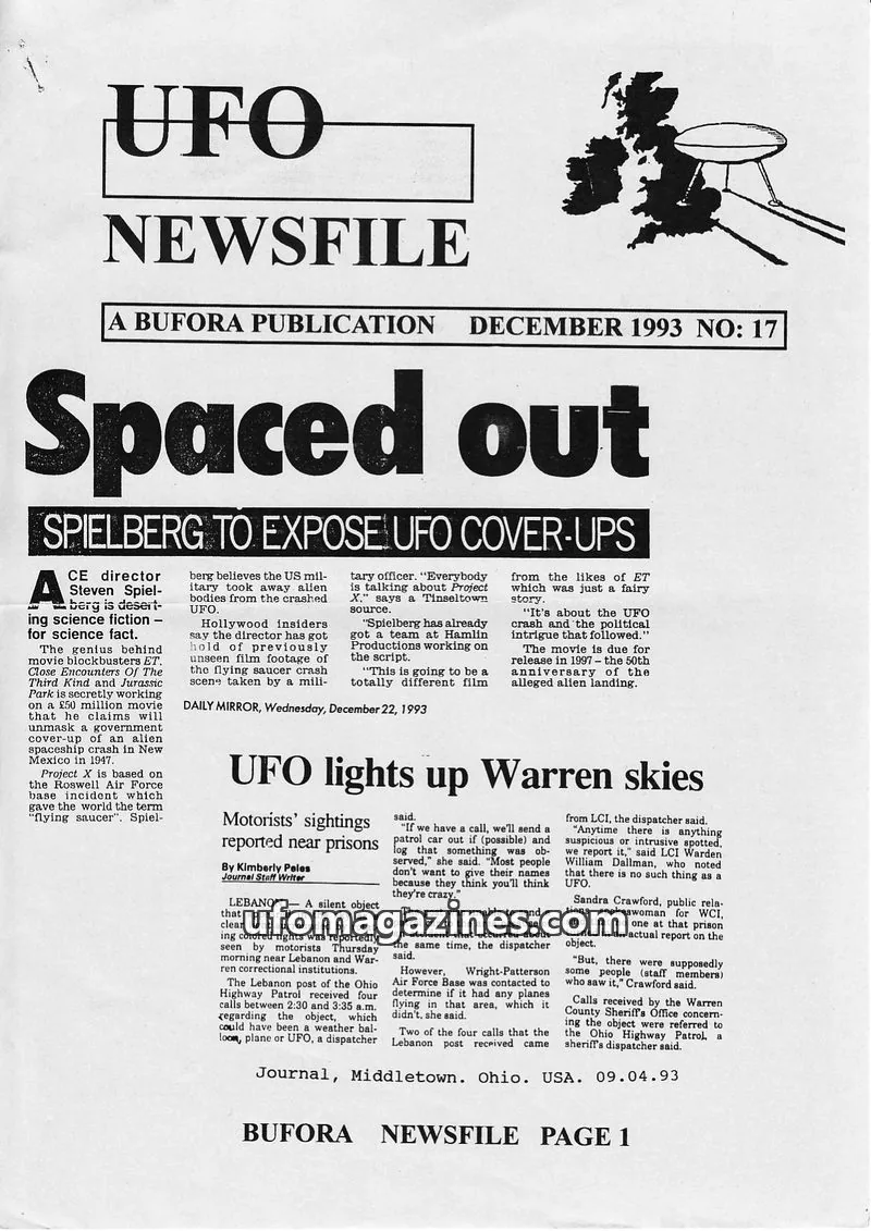 Cover of BUFORA issue 17: UFO NEWSFILE