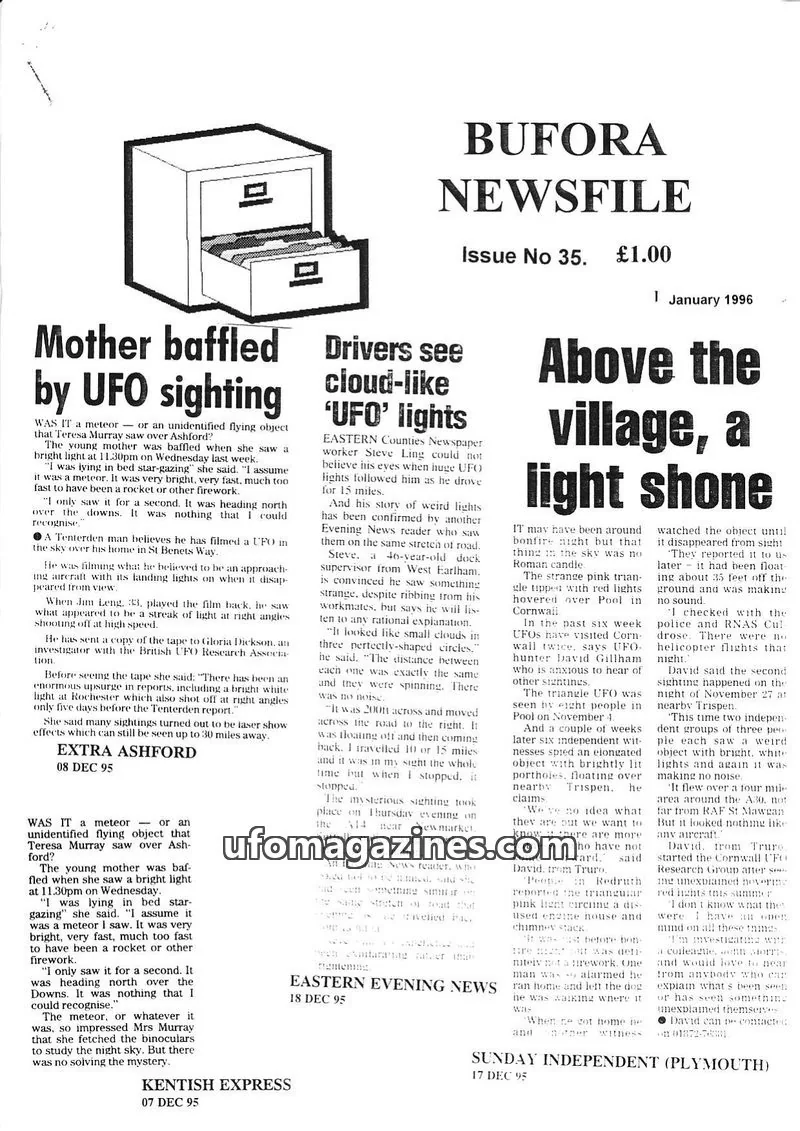 Cover of BUFORA issue No 35: BUFORA NEWSFILE
