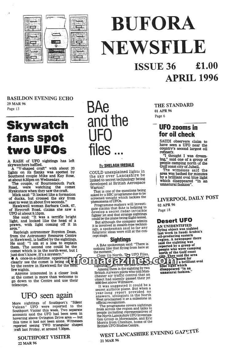 Cover of BUFORA issue 36: BUFORA NEWSFILE