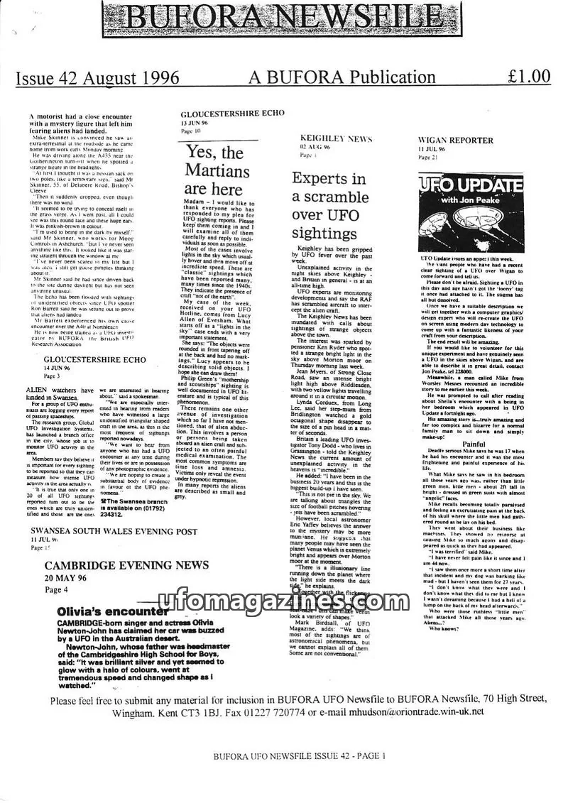 Cover of BUFORA issue 42: BUFORA NEWSFILE