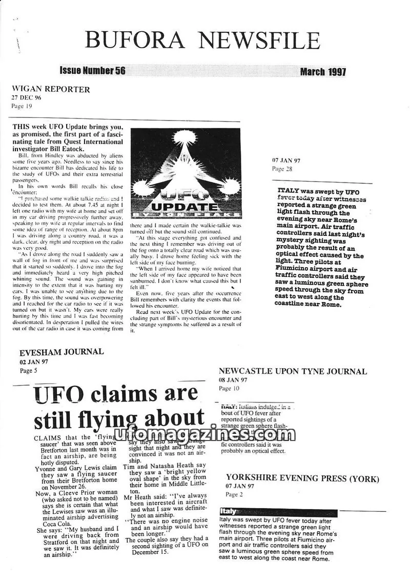 Cover of BUFORA issue 56: BUFORA NEWSFILE