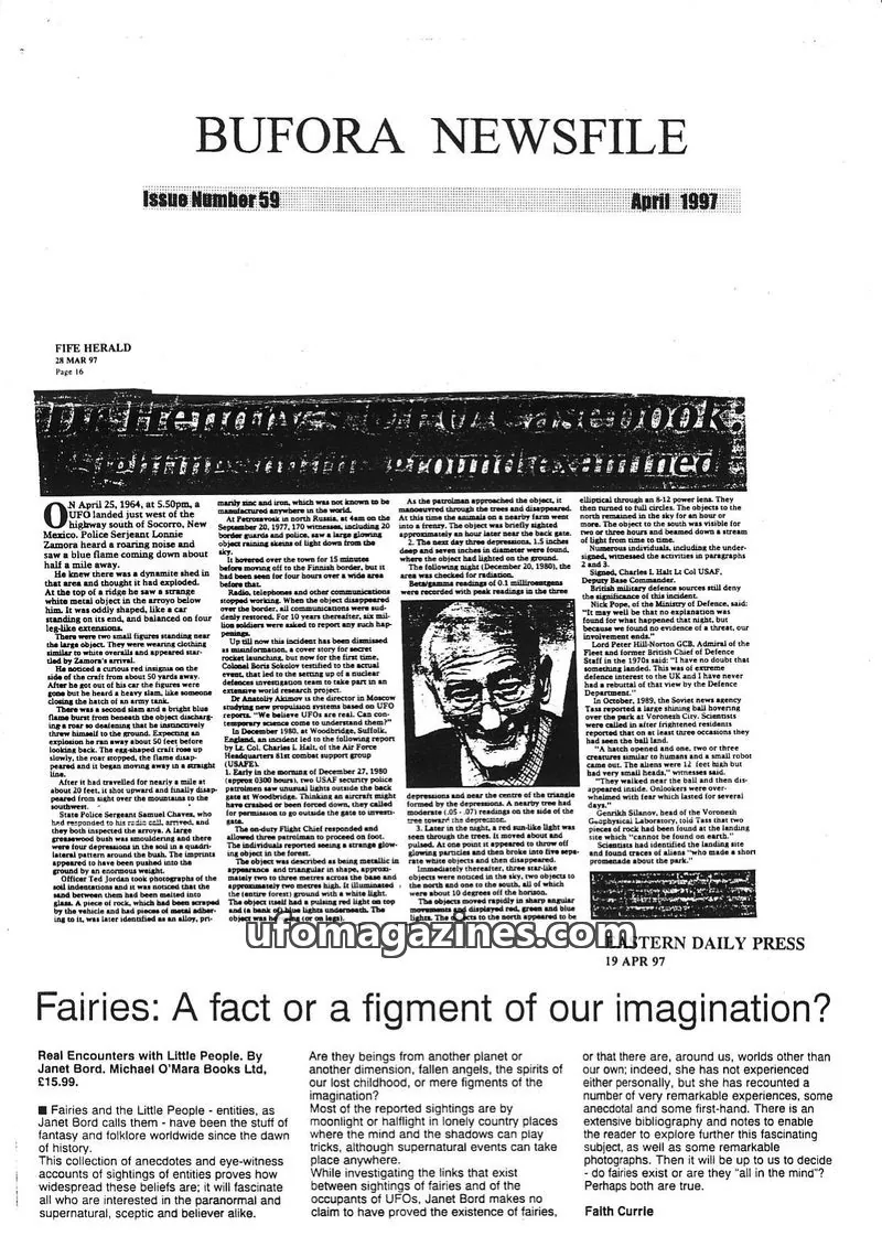 Cover of BUFORA - 1993-2000 BUFORA Newsfiles issue Issue Number 59: BUFORA NEWSFILE