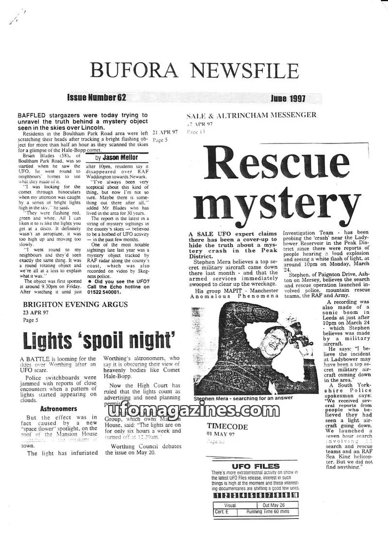 Cover of BUFORA issue 62: BUFORA NEWSFILE