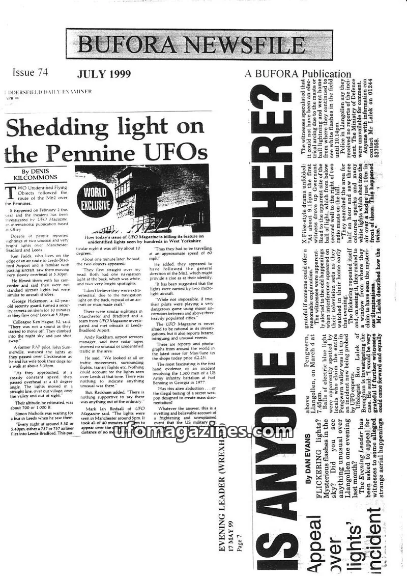 Cover of BUFORA - 1993-2000 BUFORA Newsfiles issue 74: BUFORA NEWSFILE
