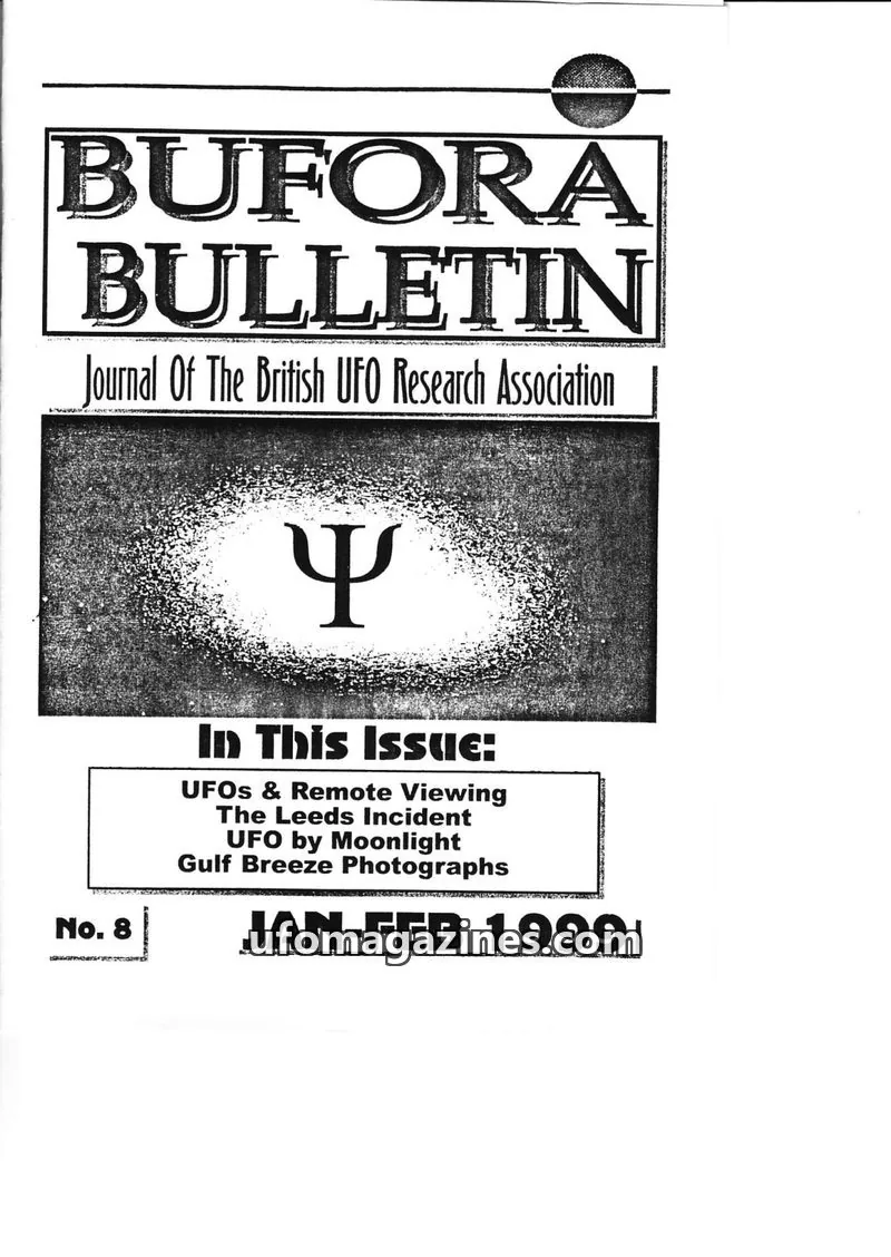 Cover of British UFO Research Association (BUFORA Ltd) issue 8: BUFORA BULLETIN
