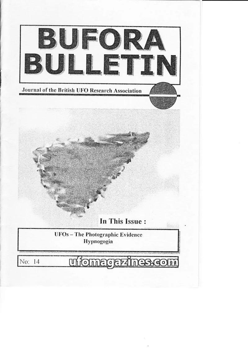 Cover of British UFO Research Association issue 14: BUFORA BULLETIN