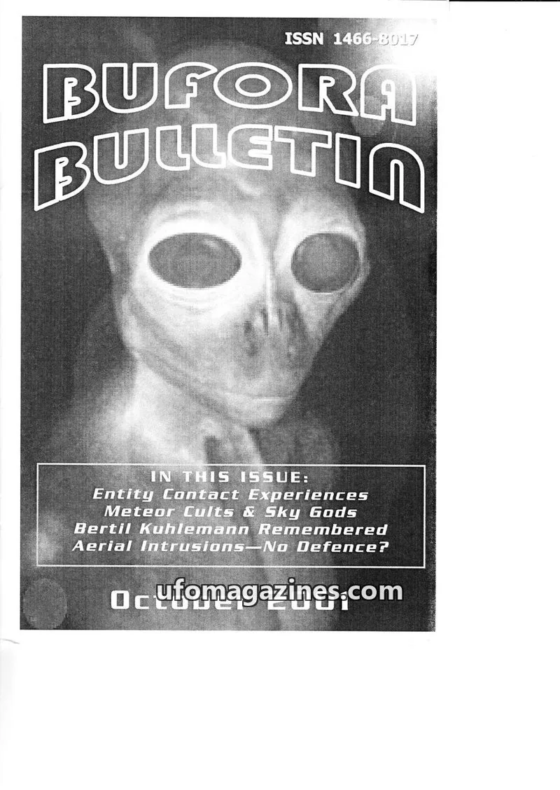 Cover of BUFORA issue October 2001: BUFORA BULLETIN