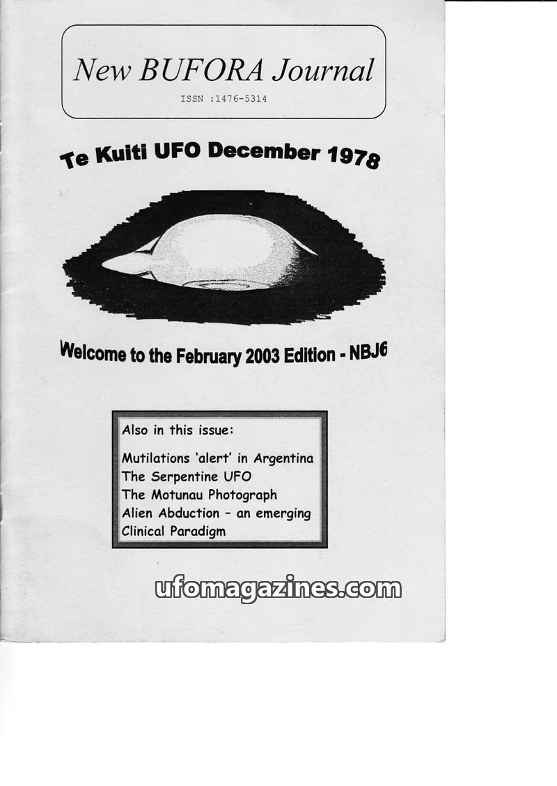 Cover of BUFORA - 2002-2005 New BUFORA Journal issue No.6: New BUFORA Journal