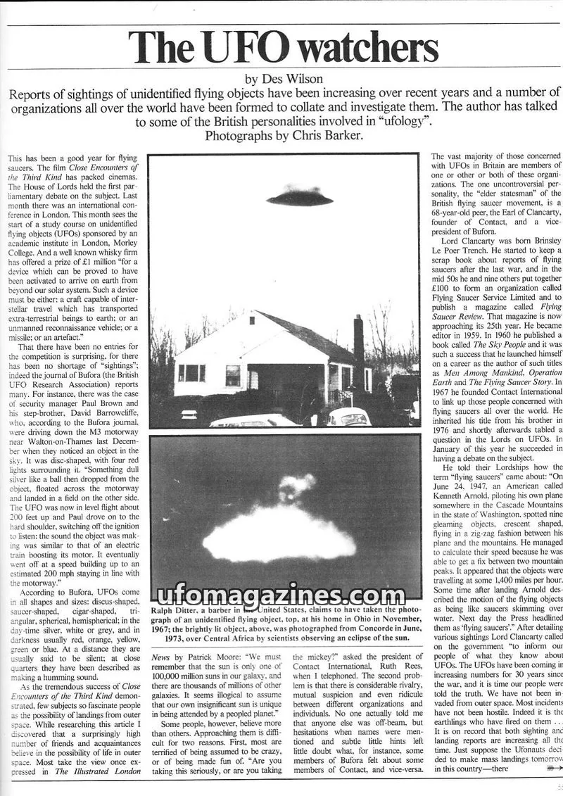 Cover of BUFORA - BUFORA History & Publicity 1964-2005 issue 4: The UFO watchers