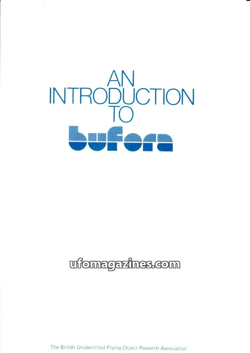 Cover of The British Unidentified Flying Object Research Association issue April 1981: AN INTRODUCTION TO BUFORA