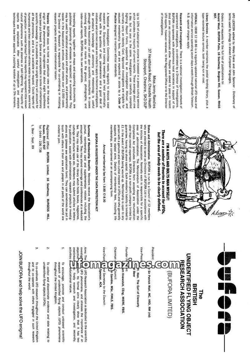 Cover of BUFORA - BUFORA History & Publicity 1964-2005 issue September 1989: BUFORA