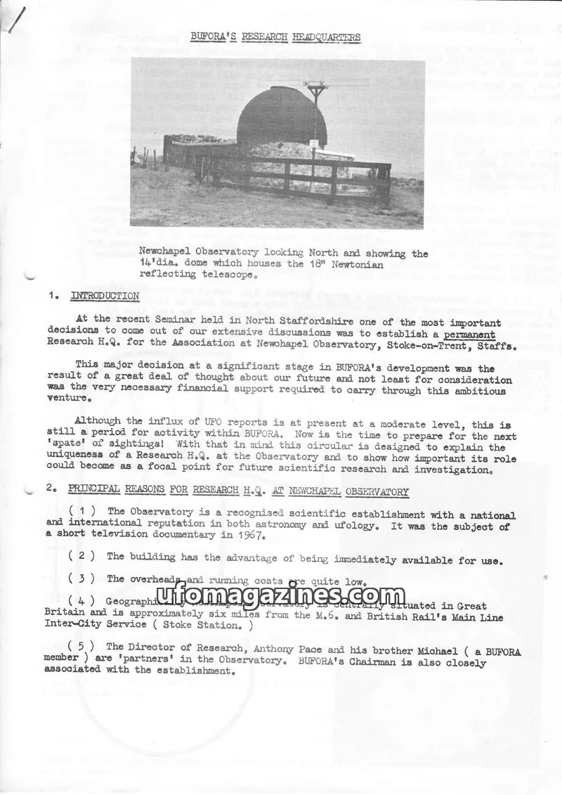Cover of BUFORA: BUFORA'S RESEARCH HEADQUARTERS