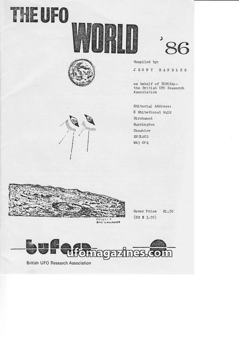 Cover of BUFORA - the British UFO Research Association issue 86: THE UFO WORLD '86