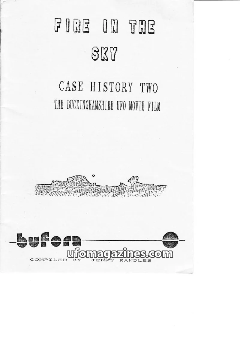Cover of BUFORA issue CASE HISTORY TWO: FIRE IN THE SKY