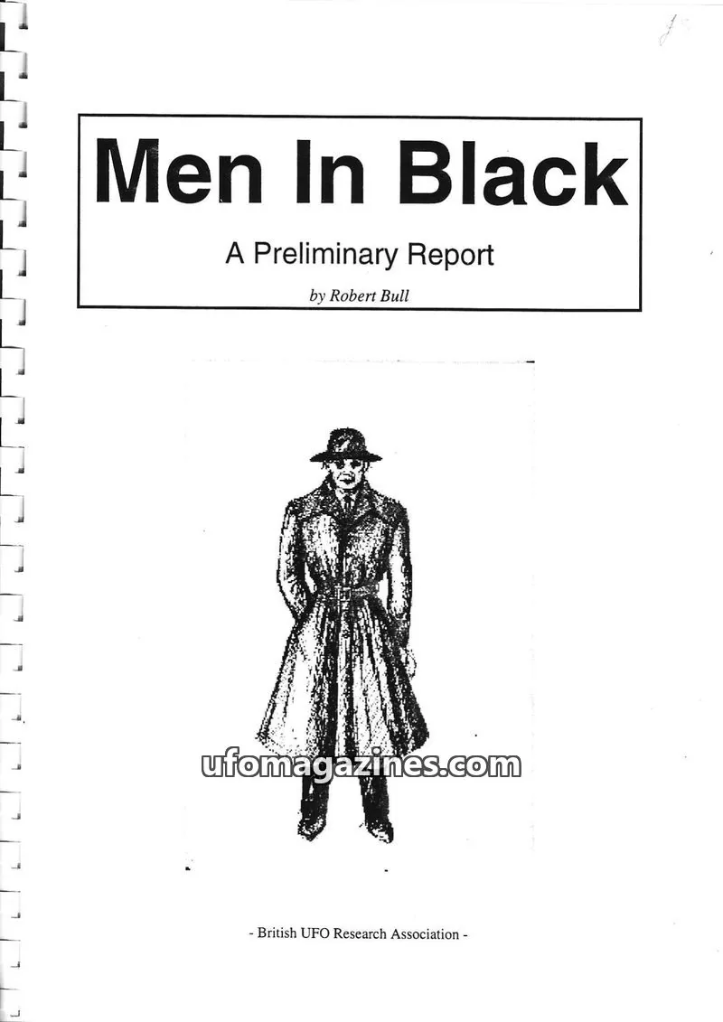 Cover of British UFO Research Association (BUFORA) Ltd issue Preliminary Report: Men In Black