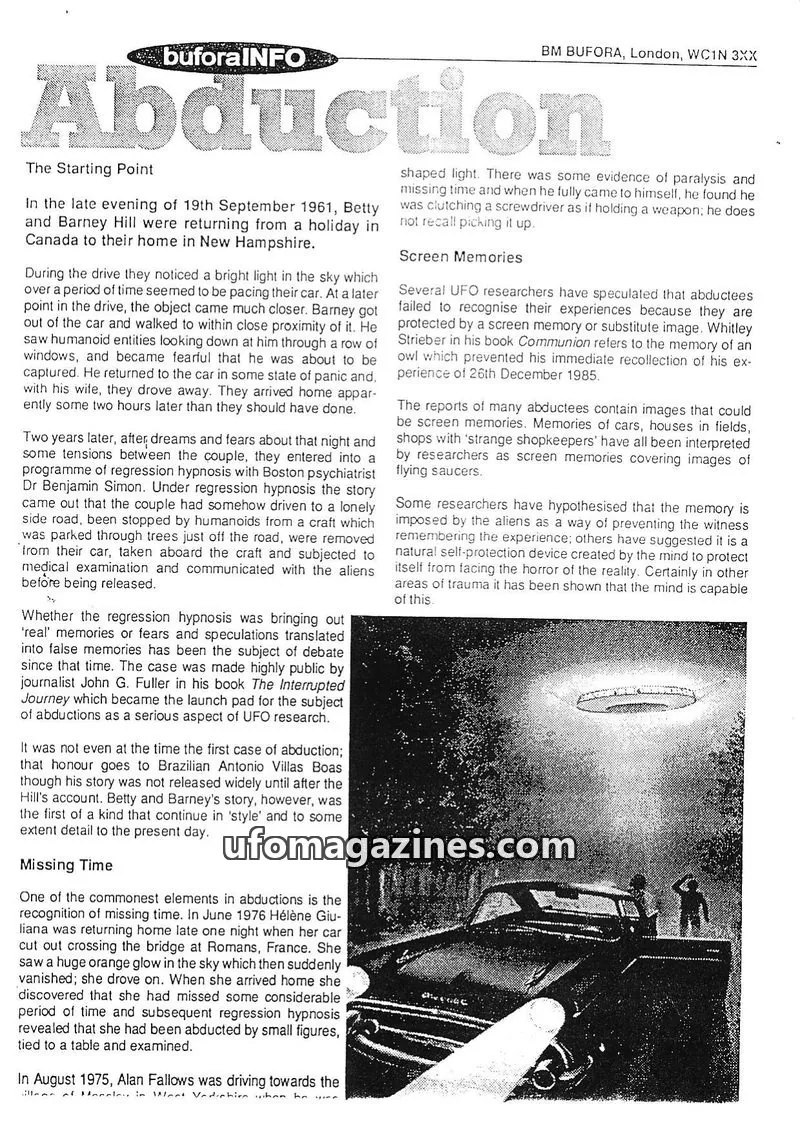 Cover of BUFORA issue BM BUFORA: bufora INFO