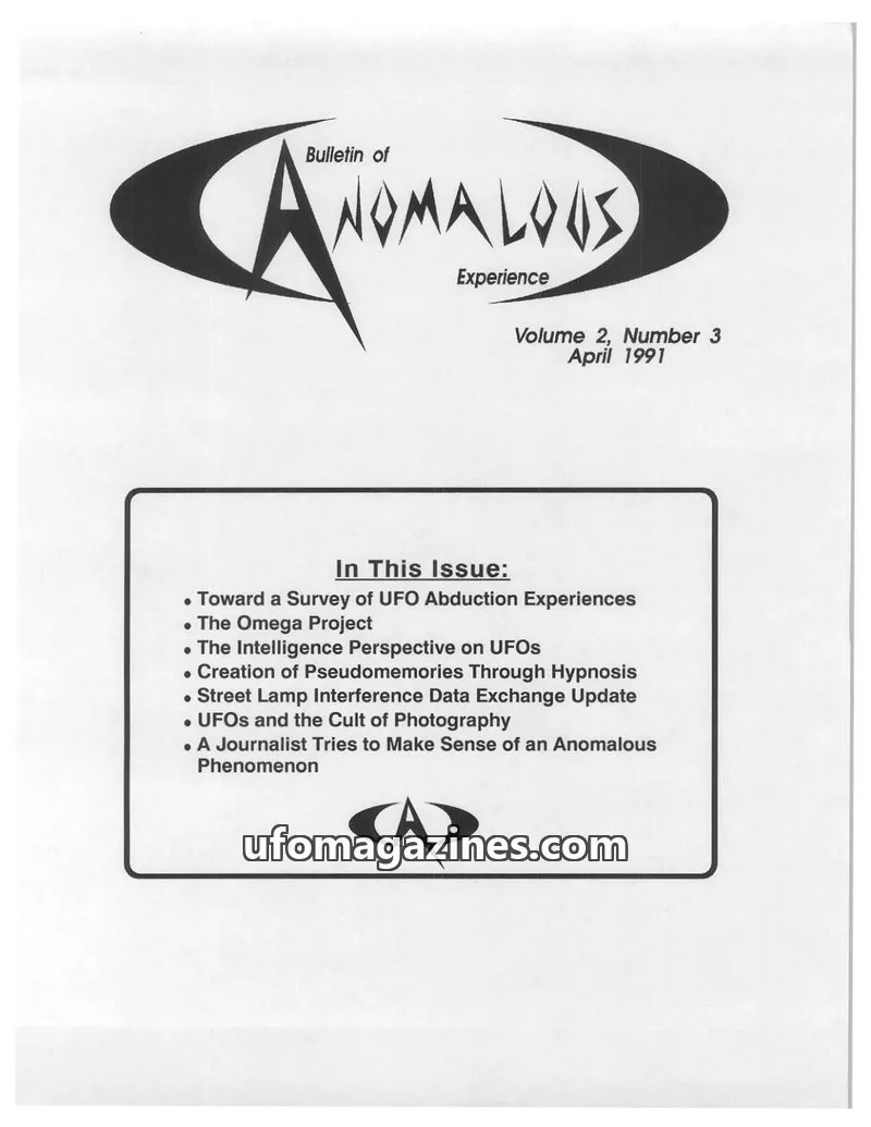 Cover of Bulletin of Anomalous Experience (Gotlib) issue 3: Bulletin of Anomalous Experience