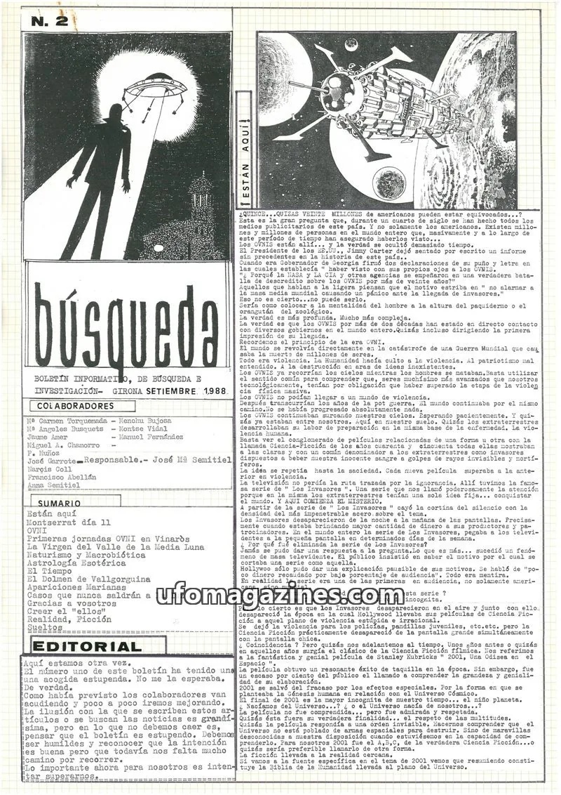 Cover of Busqueda Boletin issue N. 2: Búsqueda