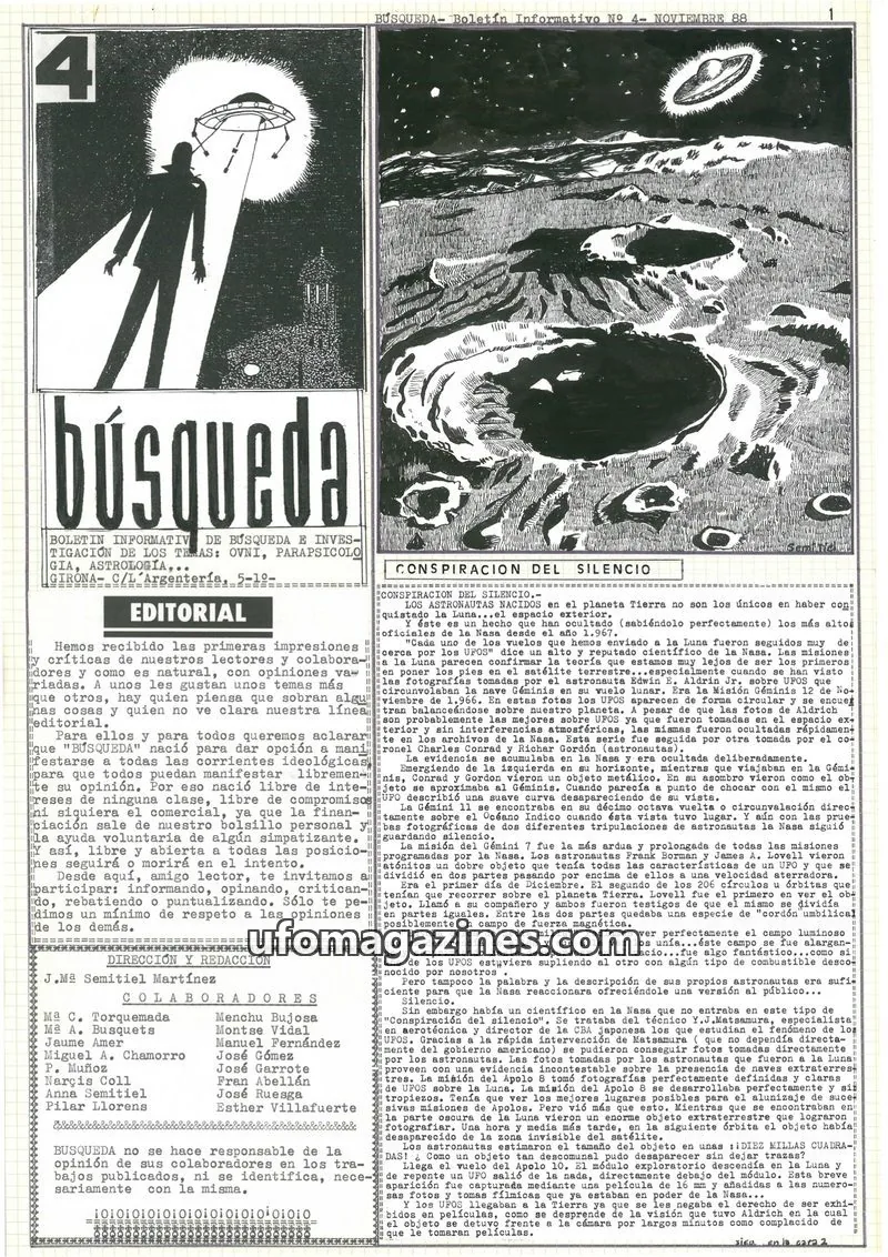 Cover of Busqueda Boletin issue 4: BÚSQUEDA