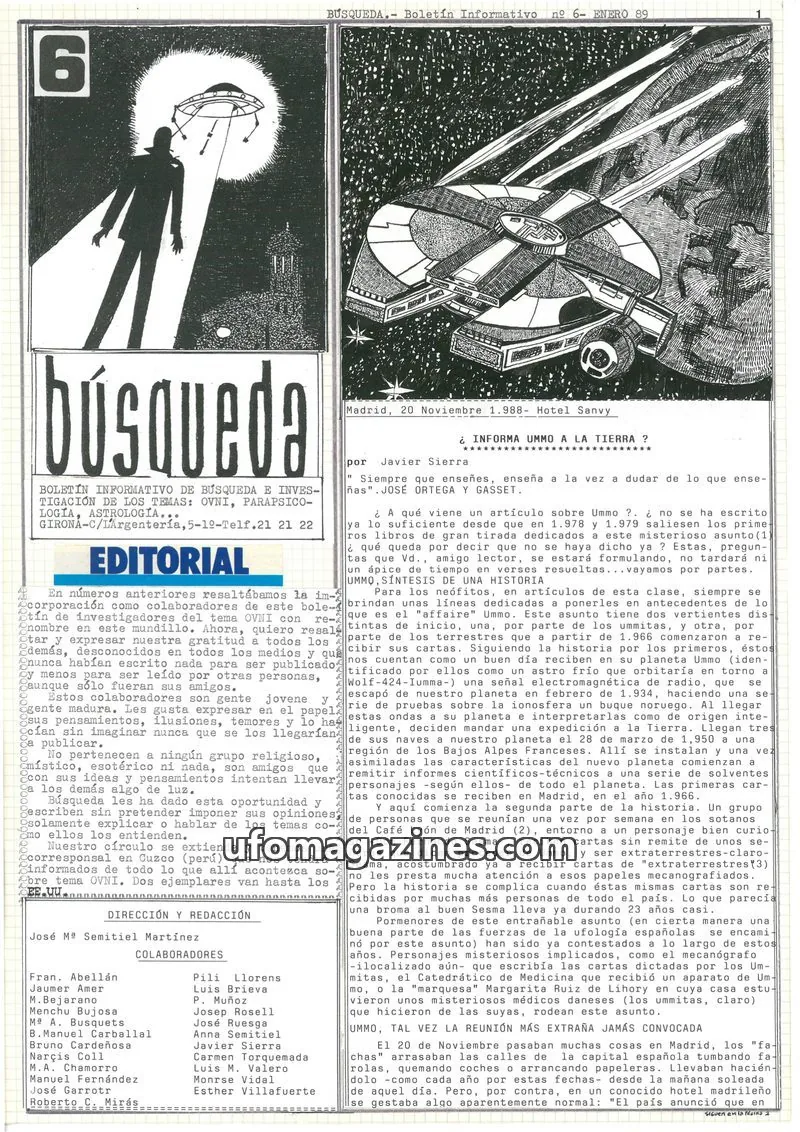 Cover of Busqueda Boletin issue 6: Búsqueda