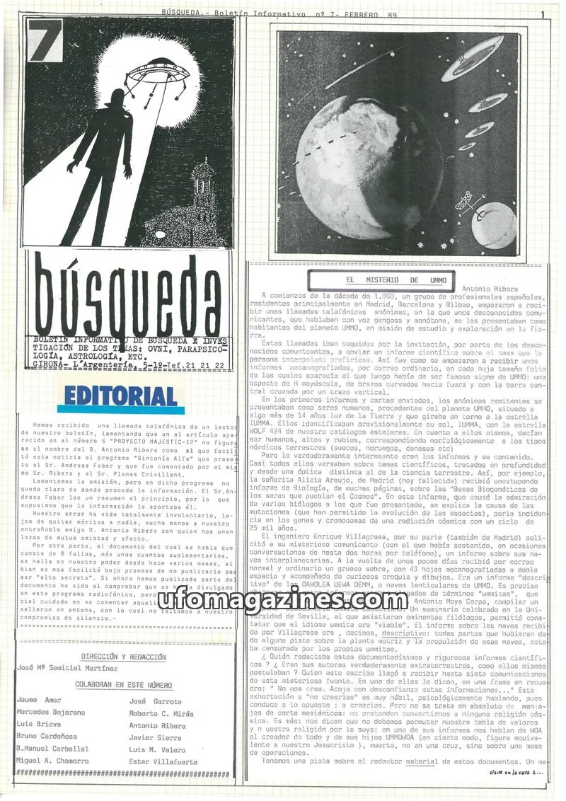 Cover of Busqueda Boletin issue 7: BÚSQUEDA