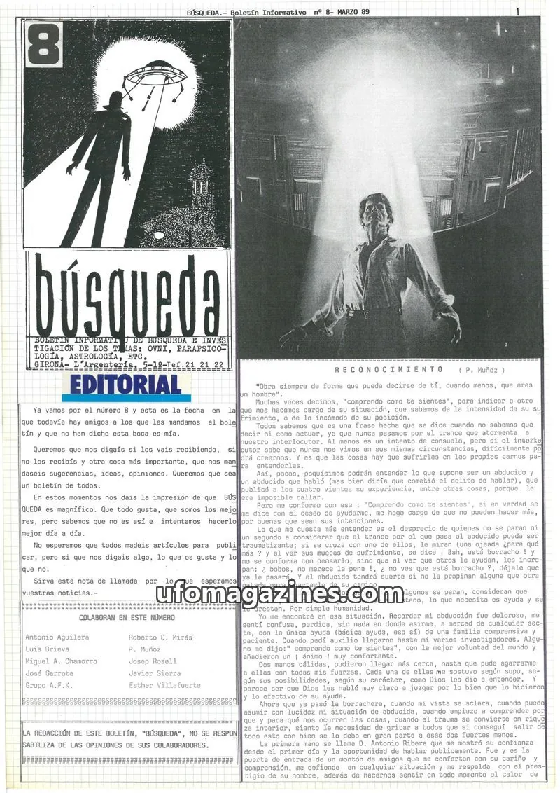 Cover of Busqueda Boletin issue 8: BÚSQUEDA