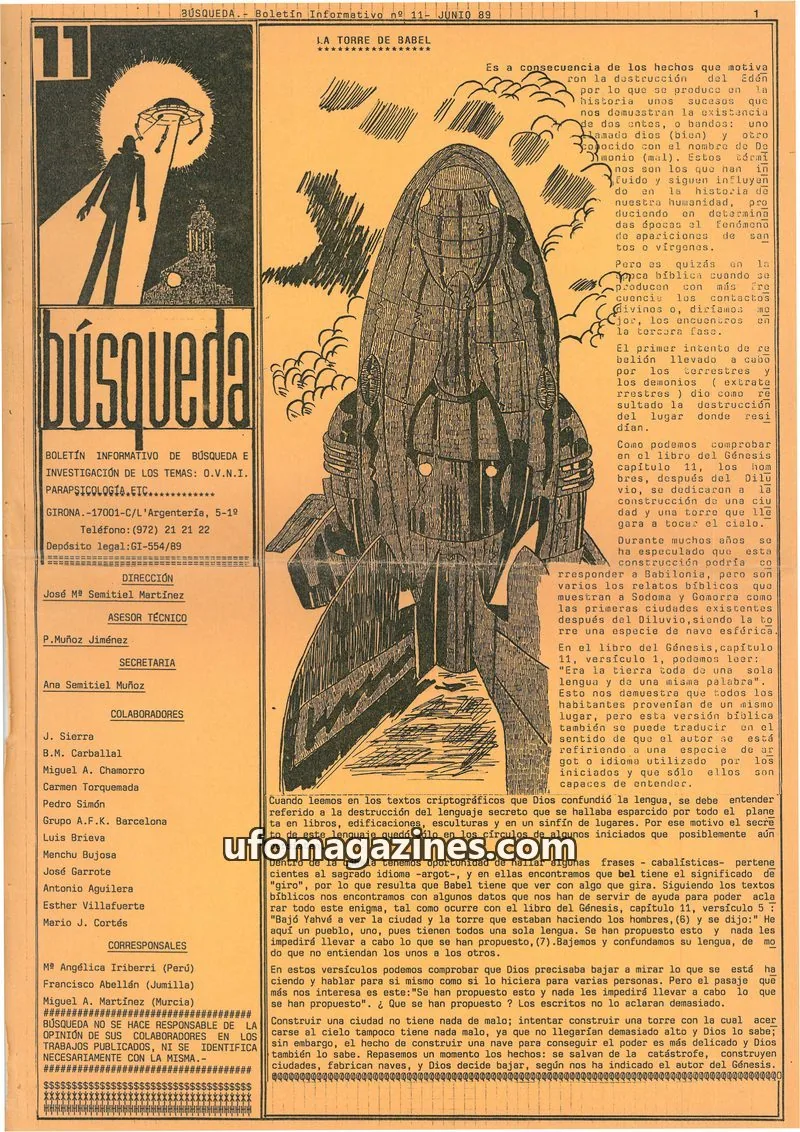 Cover of Busqueda Boletin issue 11: BÚSQUEDA